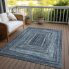 Piper Looms Chantille Geometric ACN1725 Blue Machine Washable Area Rug Outdoor Lifestyle Image Feature