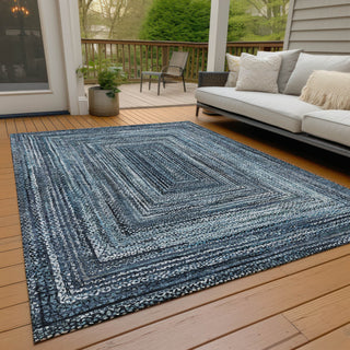 Piper Looms Chantille Geometric ACN1725 Blue Machine Washable Area Rug Outdoor Lifestyle Image Feature