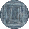 Piper Looms Chantille Geometric ACN1725 Blue Machine Washable Area Rug Round Main Image