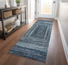 Piper Looms Chantille Geometric ACN1725 Blue Machine Washable Area Rug Runner Lifestyle Image Feature