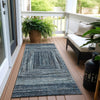 Piper Looms Chantille Geometric ACN1725 Blue Machine Washable Area Rug Runner Outdoor Lifestyle Image Feature
