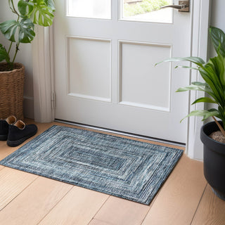 Piper Looms Chantille Geometric ACN1725 Blue Machine Washable Area Rug Scatter Lifestyle Image Feature