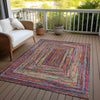 Piper Looms Chantille Geometric ACN1725 Paprika Machine Washable Area Rug Outdoor Lifestyle Image Feature