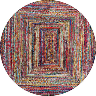 Piper Looms Chantille Geometric ACN1725 Paprika Machine Washable Area Rug Round Main Image