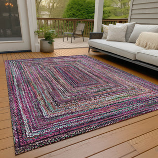 Piper Looms Chantille Geometric ACN1725 Pink Machine Washable Area Rug Outdoor Lifestyle Image Feature