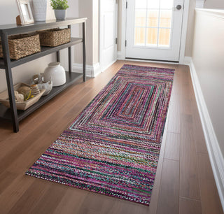 Piper Looms Chantille Geometric ACN1725 Pink Machine Washable Area Rug Runner Lifestyle Image Feature