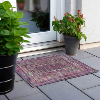 Piper Looms Chantille Geometric ACN1725 Pink Machine Washable Area Rug Scatter Outdoor Lifestyle Image Feature