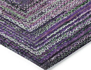 Piper Looms Chantille Geometric ACN1725 Purple Machine Washable Area Rug Corner Image