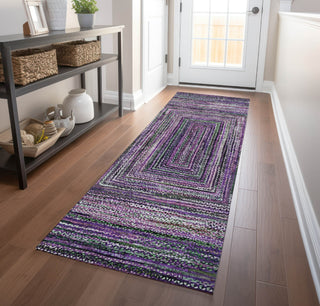 Piper Looms Chantille Geometric ACN1725 Purple Machine Washable Area Rug Runner Lifestyle Image Feature