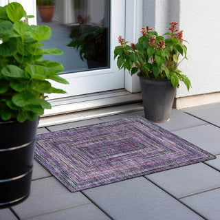 Piper Looms Chantille Geometric ACN1725 Purple Machine Washable Area Rug Scatter Outdoor Lifestyle Image Feature