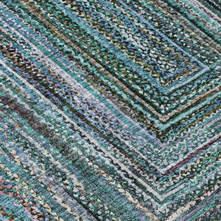 Piper Looms Chantille Geometric ACN1725 Teal Machine Washable Area Rug Swatch Image