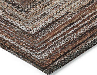 Piper Looms Chantille Geometric ACN1725 Terracotta Machine Washable Area Rug Corner Image