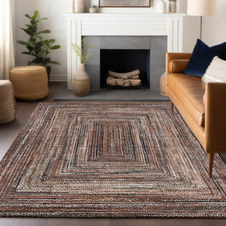 Piper Looms Chantille Geometric ACN1725 Terracotta Machine Washable Area Rug Lifestyle Image Feature