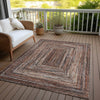 Piper Looms Chantille Geometric ACN1725 Terracotta Machine Washable Area Rug Outdoor Lifestyle Image Feature