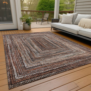 Piper Looms Chantille Geometric ACN1725 Terracotta Machine Washable Area Rug Outdoor Lifestyle Image Feature