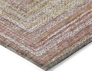 Piper Looms Chantille Geometric ACN1726 Paprika Machine Washable Area Rug Corner Image