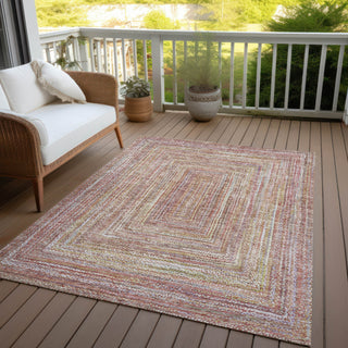Piper Looms Chantille Geometric ACN1726 Paprika Machine Washable Area Rug Outdoor Lifestyle Image Feature