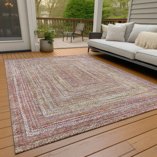 Piper Looms Chantille Geometric ACN1726 Paprika Machine Washable Area Rug Outdoor Lifestyle Image Feature