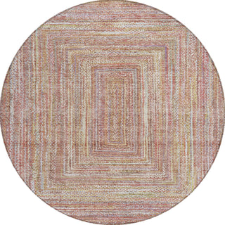 Piper Looms Chantille Geometric ACN1726 Paprika Machine Washable Area Rug Round Main Image