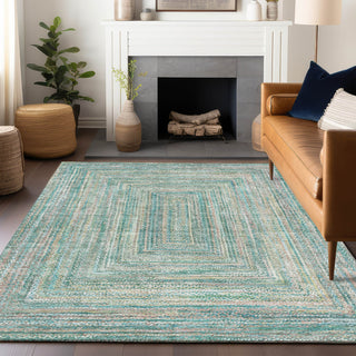 Piper Looms Chantille Geometric ACN1726 Teal Machine Washable Area Rug Lifestyle Image Feature