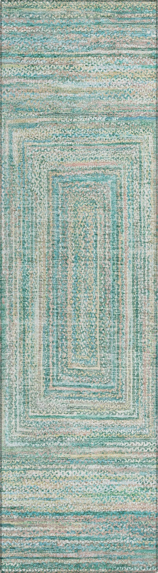 Piper Looms Chantille Geometric ACN1726 Teal Machine Washable Area Rug Runner Main Image