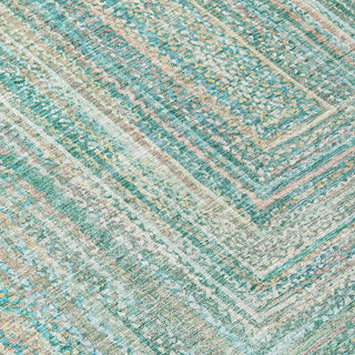 Piper Looms Chantille Geometric ACN1726 Teal Machine Washable Area Rug Swatch Image