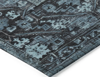 Piper Looms Chantille Global ACN1727 Blue Machine Washable Area Rug Corner Image