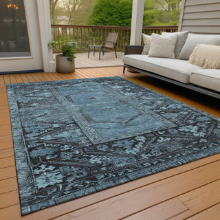 Piper Looms Chantille Global ACN1727 Blue Machine Washable Area Rug Outdoor Lifestyle Image Feature