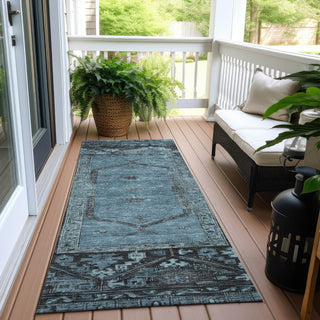 Piper Looms Chantille Global ACN1727 Blue Machine Washable Area Rug Runner Outdoor Lifestyle Image Feature