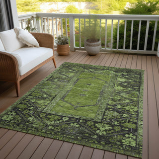 Piper Looms Chantille Global ACN1727 Olive Machine Washable Area Rug Outdoor Lifestyle Image Feature