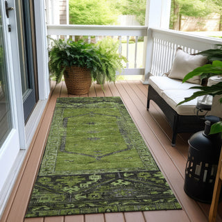 Piper Looms Chantille Global ACN1727 Olive Machine Washable Area Rug Runner Outdoor Lifestyle Image Feature