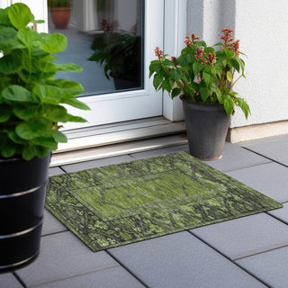 Piper Looms Chantille Global ACN1727 Olive Machine Washable Area Rug Scatter Outdoor Lifestyle Image Feature