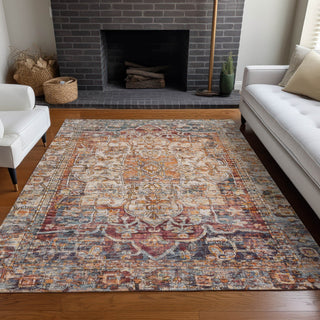 Piper Looms Chantille Global ACN1728 Copper Machine Washable Area Rug Lifestyle Image Feature