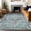Piper Looms Chantille Global ACN1729 Teal Machine Washable Area Rug Lifestyle Image Feature