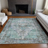 Piper Looms Chantille Global ACN1729 Teal Machine Washable Area Rug Lifestyle Image Feature