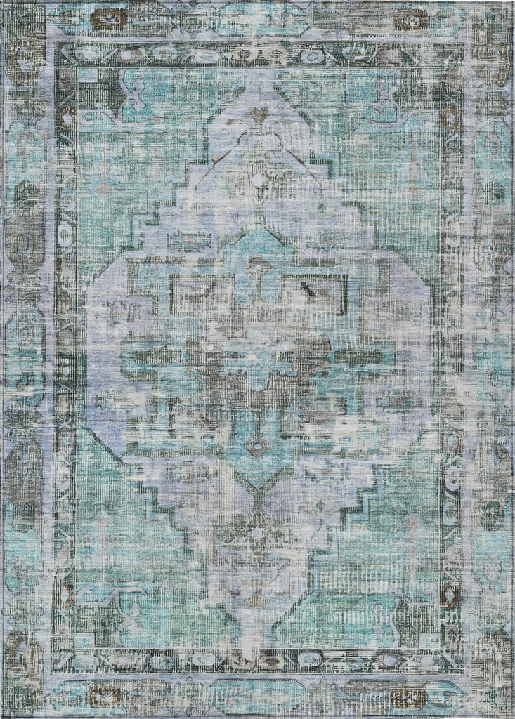 Piper Looms Chantille Global ACN1729 Teal Machine Washable Area Rug main image