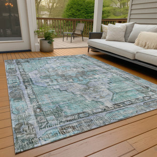 Piper Looms Chantille Global ACN1729 Teal Machine Washable Area Rug Outdoor Lifestyle Image Feature