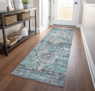 Piper Looms Chantille Global ACN1729 Teal Machine Washable Area Rug Runner Lifestyle Image Feature