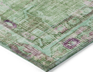 Piper Looms Chantille Global ACN1730 Aloe Machine Washable Area Rug Corner Image