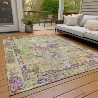 Piper Looms Chantille Global ACN1730 Lime Machine Washable Area Rug Outdoor Lifestyle Image Feature