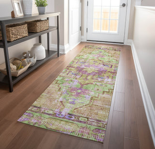 Piper Looms Chantille Global ACN1730 Lime Machine Washable Area Rug Runner Lifestyle Image Feature
