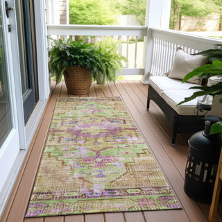 Piper Looms Chantille Global ACN1730 Lime Machine Washable Area Rug Runner Outdoor Lifestyle Image Feature