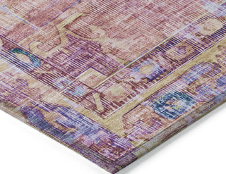Piper Looms Chantille Global ACN1730 Pink Machine Washable Area Rug Corner Image