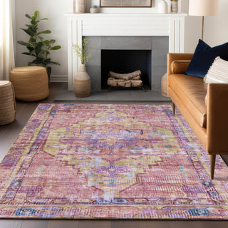 Piper Looms Chantille Global ACN1730 Pink Machine Washable Area Rug Lifestyle Image Feature