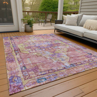 Piper Looms Chantille Global ACN1730 Pink Machine Washable Area Rug Outdoor Lifestyle Image Feature