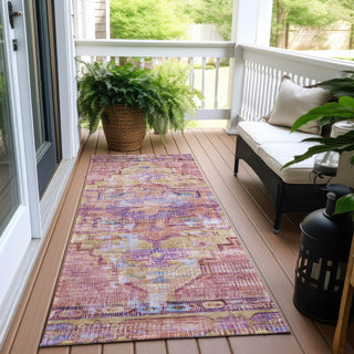 Piper Looms Chantille Global ACN1730 Pink Machine Washable Area Rug Runner Outdoor Lifestyle Image Feature