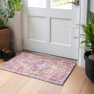 Piper Looms Chantille Global ACN1730 Pink Machine Washable Area Rug Scatter Lifestyle Image Feature