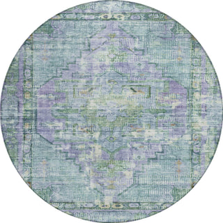Piper Looms Chantille Global ACN1730 Teal Machine Washable Area Rug Round Main Image