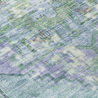 Piper Looms Chantille Global ACN1730 Teal Machine Washable Area Rug Swatch Image