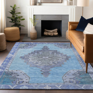 Piper Looms Chantille Global ACN1731 Blue Machine Washable Area Rug Lifestyle Image Feature
